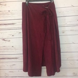 NWT Just Fab Women's Sz XL Wrap Skirt Burgundy